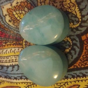Amazonite Stone Teardrop Plugs 3/4"